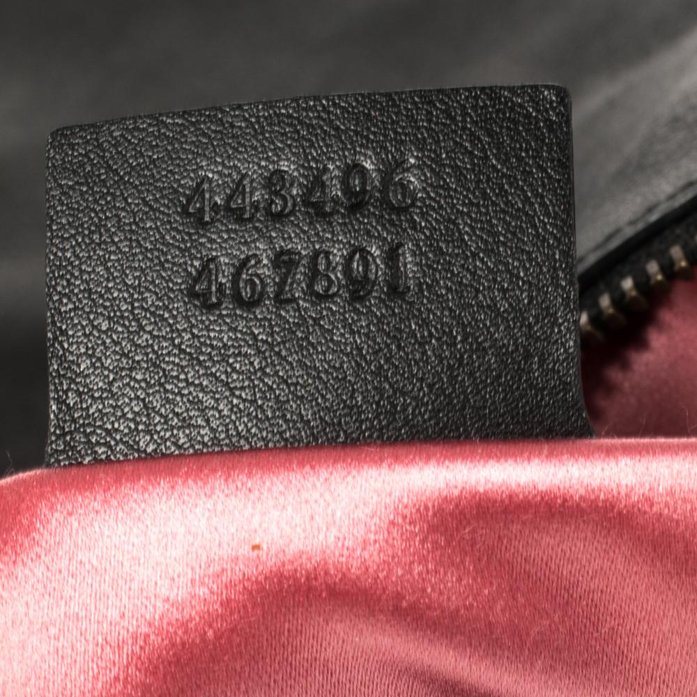 Gucci Black Velvet Small Embroidered GG Marmont Shoulder Bag 4