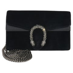 Gucci Black Velvet Super Mini Dionysus Chain Bag