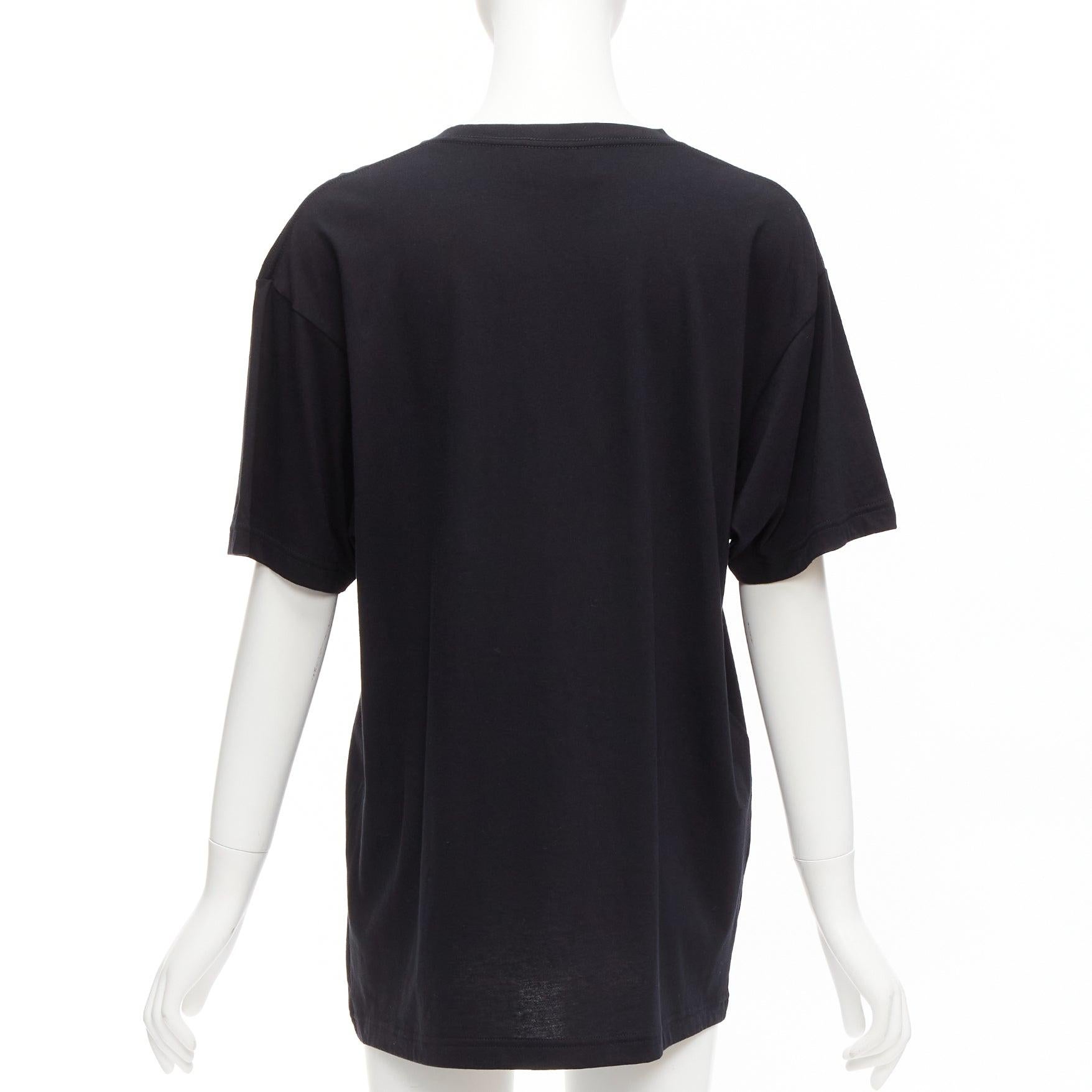 Women's GUCCI black Vintage GG box logo cotton long relaxed tshirt XXS For Sale