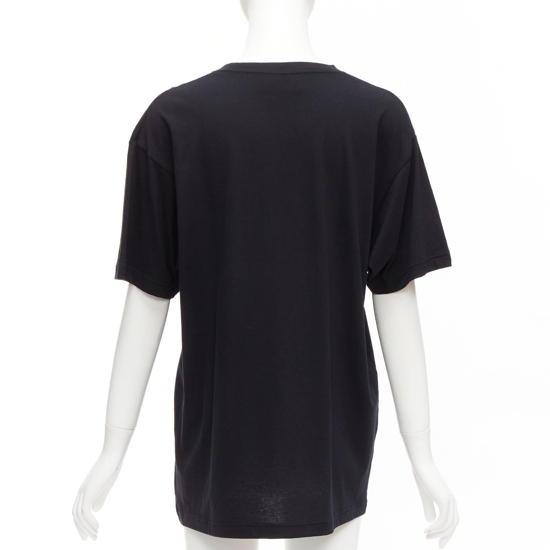 GUCCI black Vintage GG box logo cotton long relaxed tshirt XXS For Sale 1