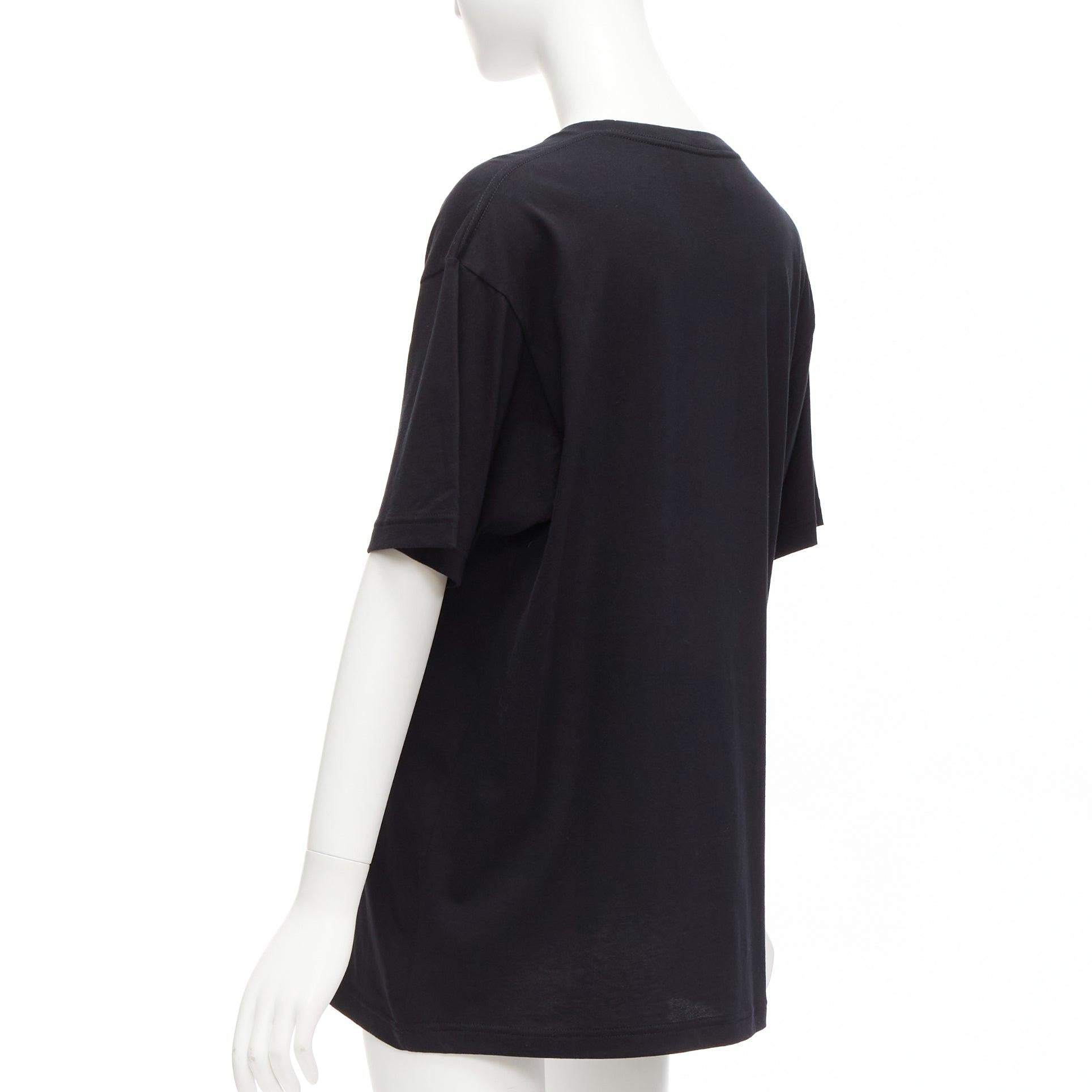 GUCCI black Vintage GG box logo cotton long relaxed tshirt XXS For Sale 1
