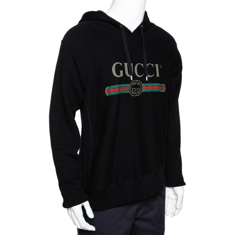 Gucci Boutique Logo-print Hoodie In Black