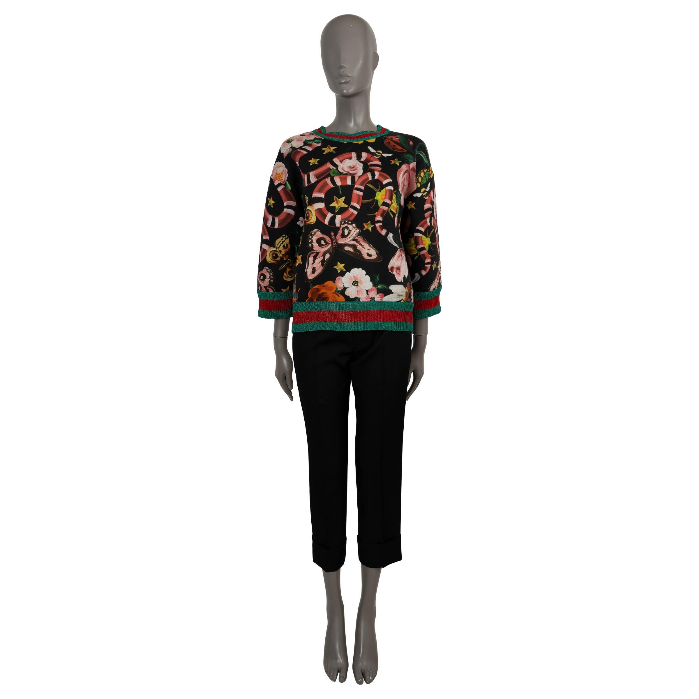 Women's GUCCI black viscose 2016 GUCCI GARDEN Sweatshirt Sweater M For Sale