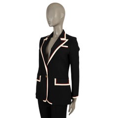 GUCCI black viscose 2019 CONTRAST TRIM CADY Blazer Jacket XS