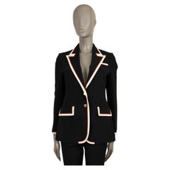 GUCCI black viscose 2019 CONTRAST TRIM CADY Blazer Jacket XS
