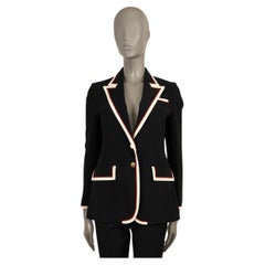 GUCCI black viscose 2019 CONTRAST TRIM CADY Blazer Jacket XS