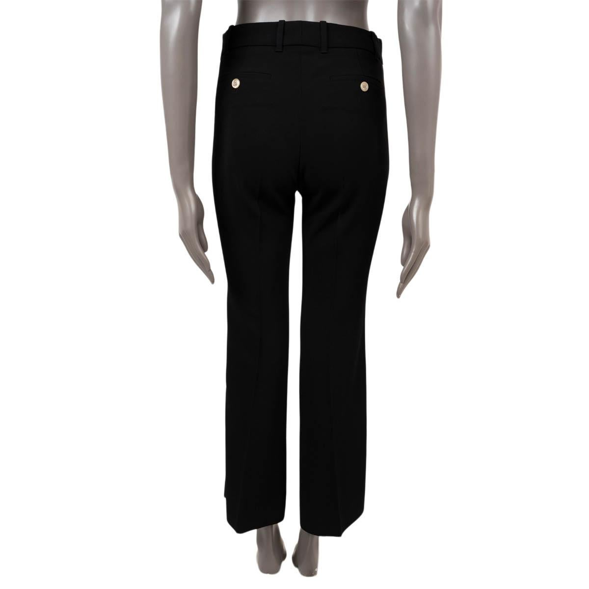 GUCCI black viscose 2019 SIDE STRIPE BOOT-CUT Pants 38 XS In Excellent Condition For Sale In Zürich, CH