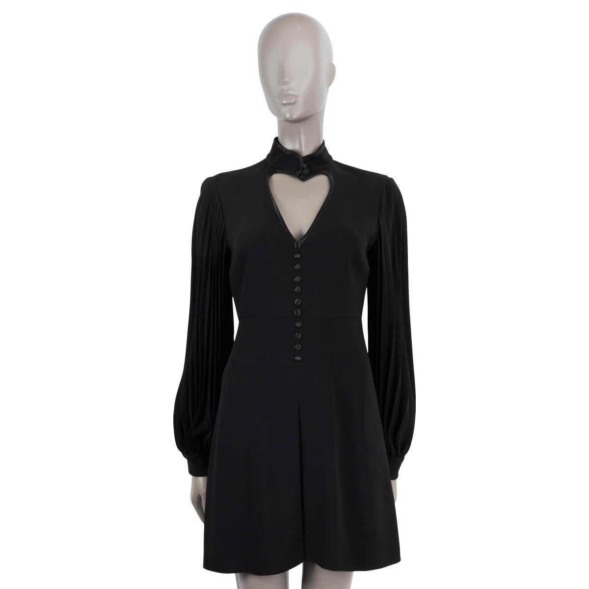 GUCCI black viscose 2020 HEART CUT-OUT Jersey Dress 38 XS In Excellent Condition In Zürich, CH
