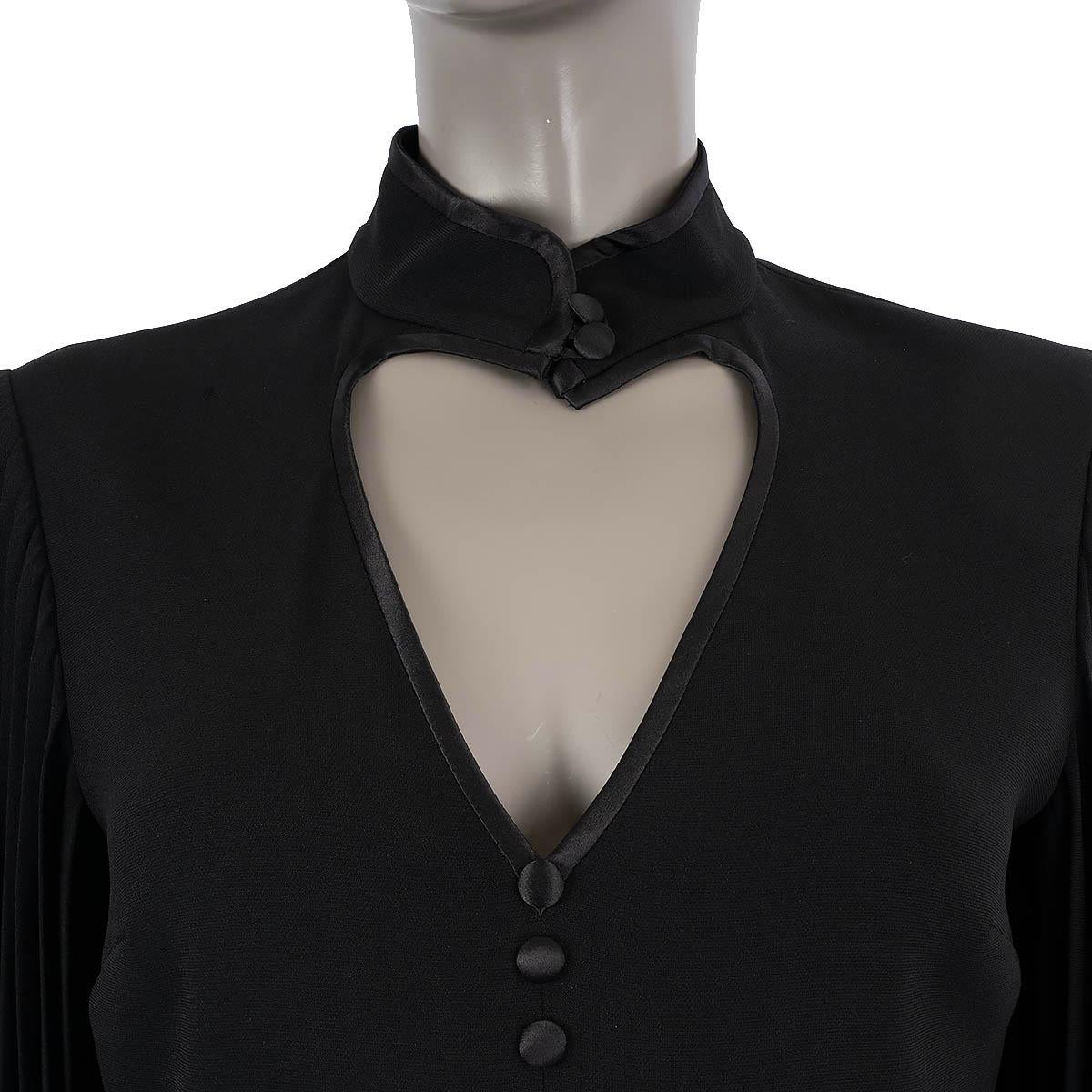 GUCCI black viscose 2020 HEART CUT-OUT Jersey Dress 38 XS 2