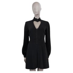 GUCCI black viscose 2020 HEART CUT-OUT Jersey Dress 38 XS