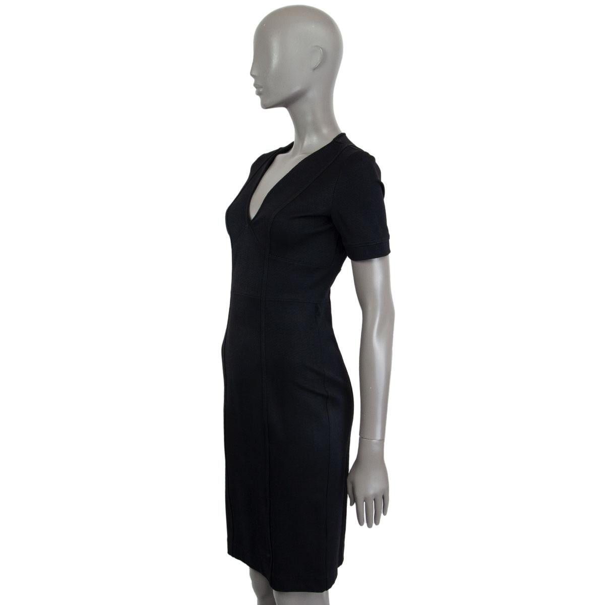 GUCCI black viscose SHORT SLEEVE BODYCON Dress S In Excellent Condition In Zürich, CH