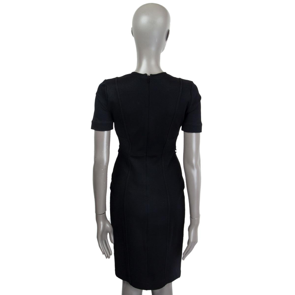 Women's GUCCI black viscose SHORT SLEEVE BODYCON Dress S