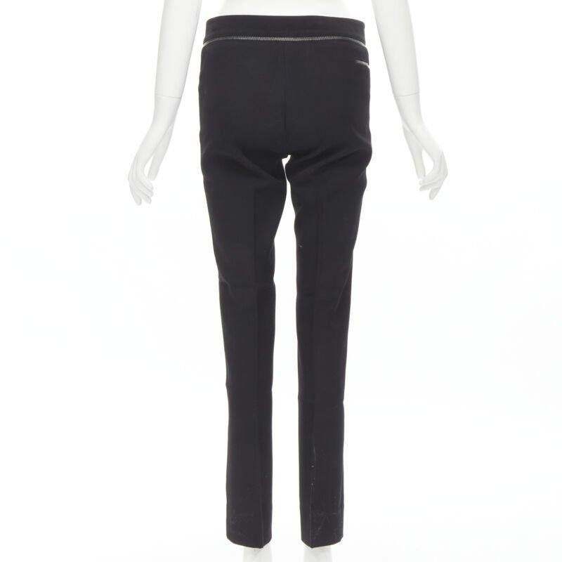 Gucci pantalon droit en viscose noire avec bordures argentées à la taille IT38 XS Pour femmes en vente