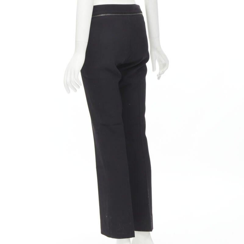 Gucci pantalon droit en viscose noire avec bordures argentées à la taille IT38 XS en vente 1