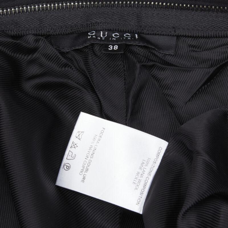 Gucci pantalon droit en viscose noire avec bordures argentées à la taille IT38 XS en vente 4