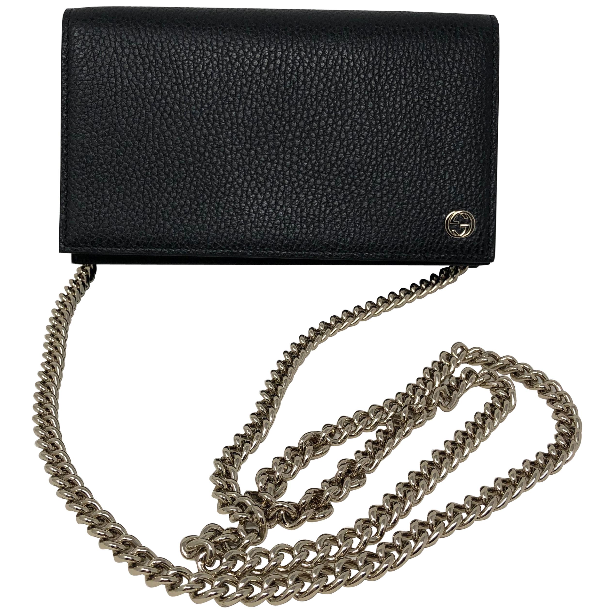 Gucci Black Wallet On A Chain Bag 