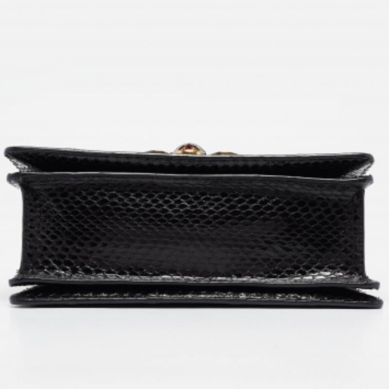 Gucci Black Water Snake Small Queen Margaret Top Handle Bag For Sale 6