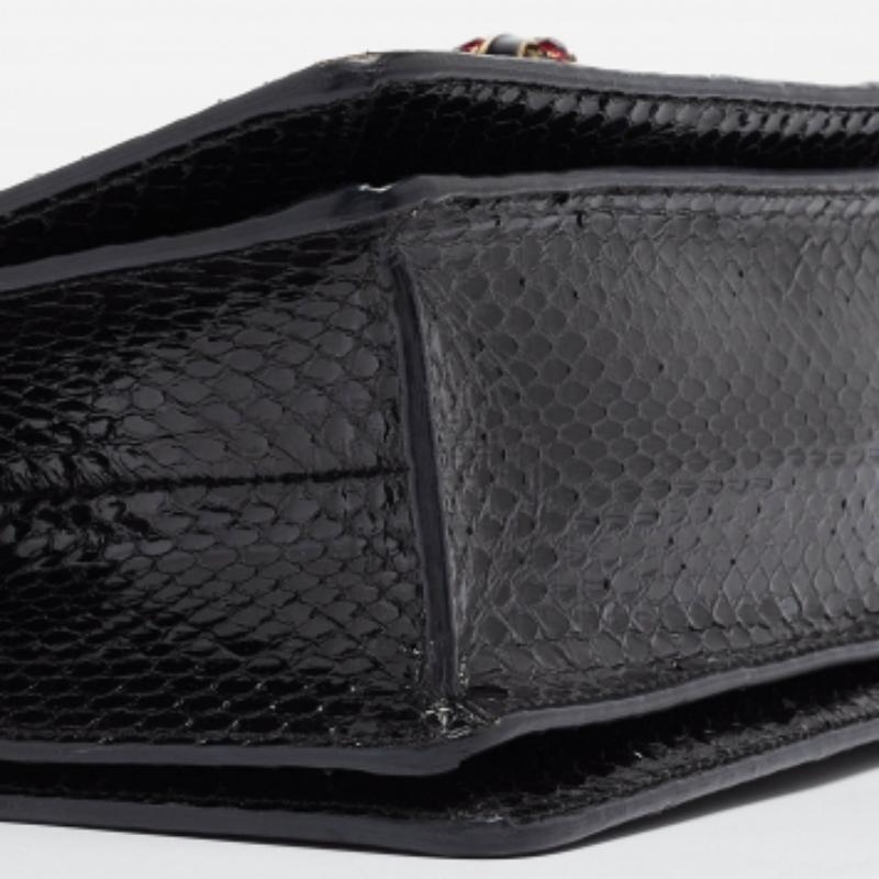 Gucci Black Water Snake Small Queen Margaret Top Handle Bag In Good Condition For Sale In Dubai, Al Qouz 2