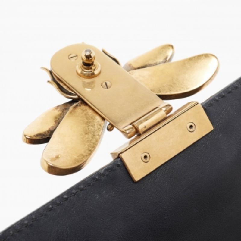 Gucci Black Water Snake Small Queen Margaret Top Handle Bag For Sale 2