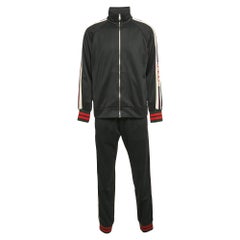 Gucci Black Web Detail Jersey Track Suit M/L