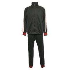 Gucci Black Web Detail Jersey Track Suit M/L