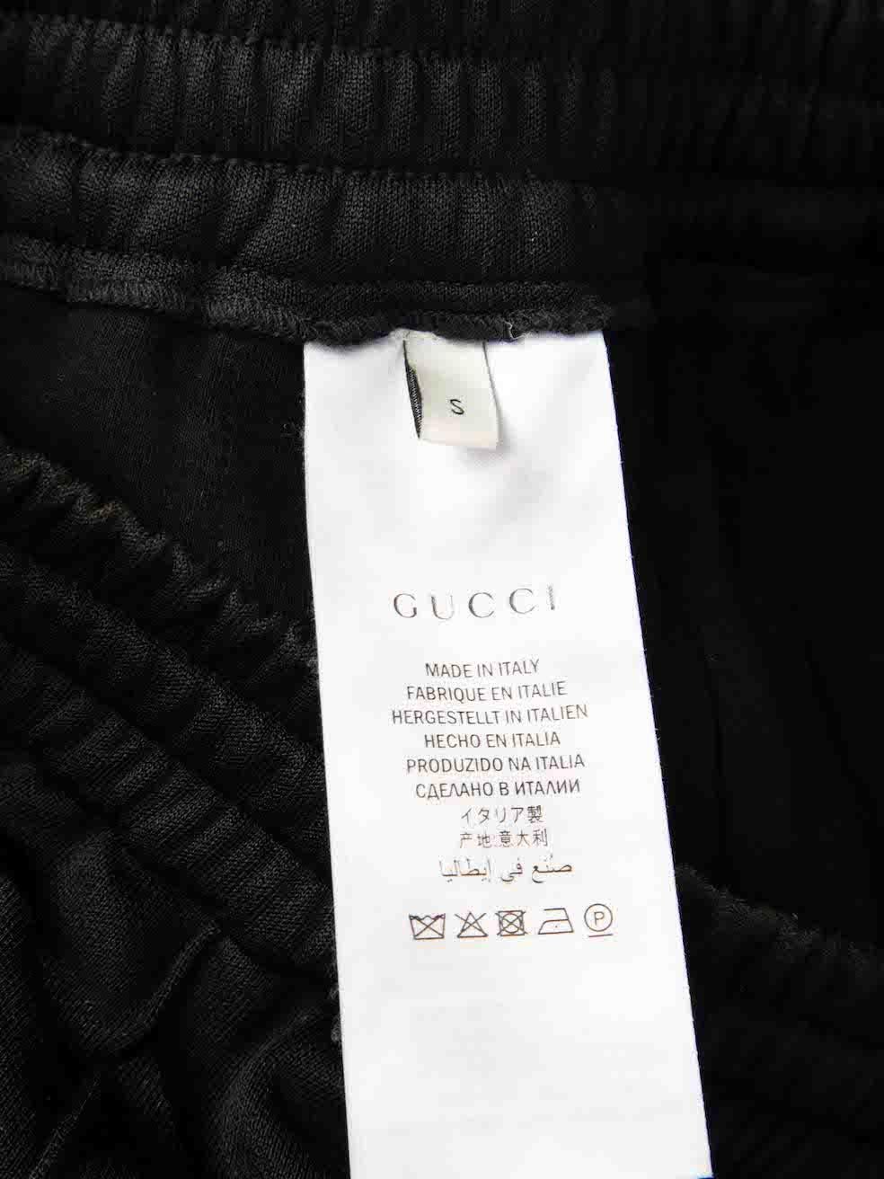 Women's Gucci Black Webbing Stripe Tape Track Trousers Size S For Sale