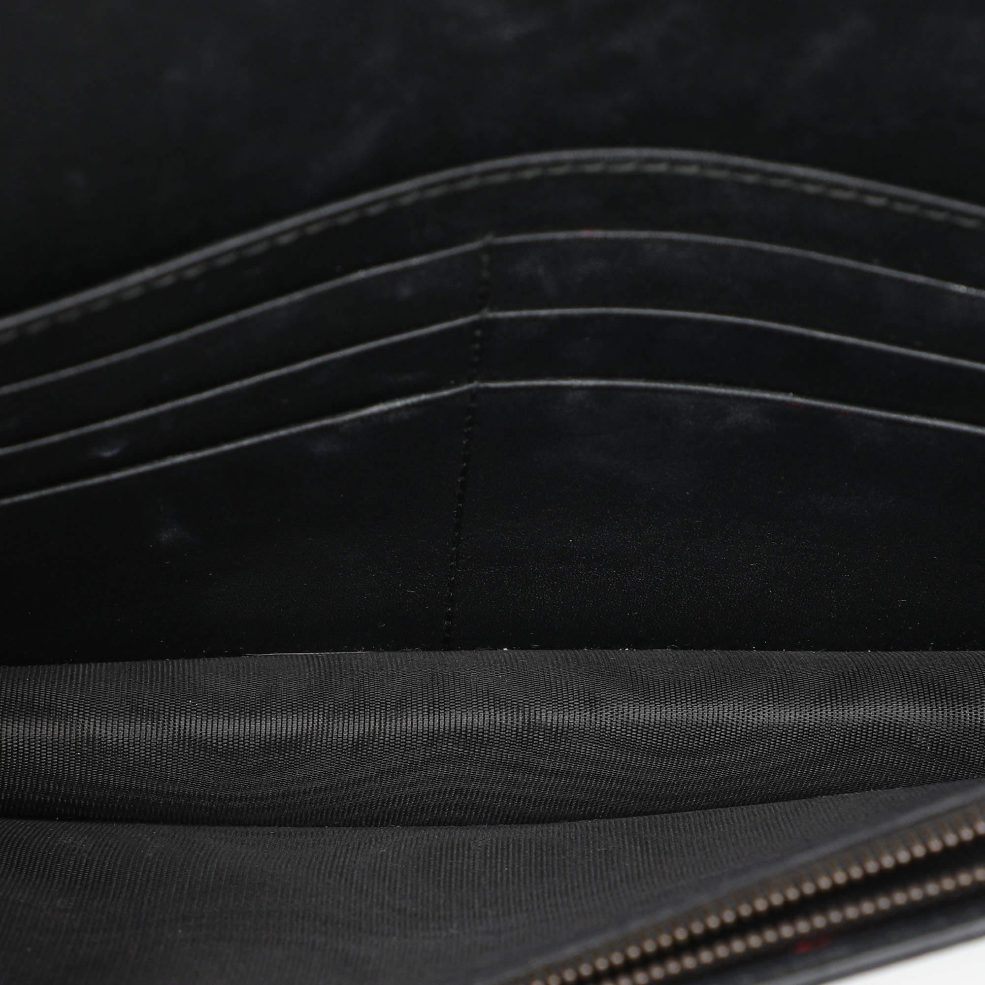Gucci Black/White Leather Queen Margaret Wallet On Chain 4