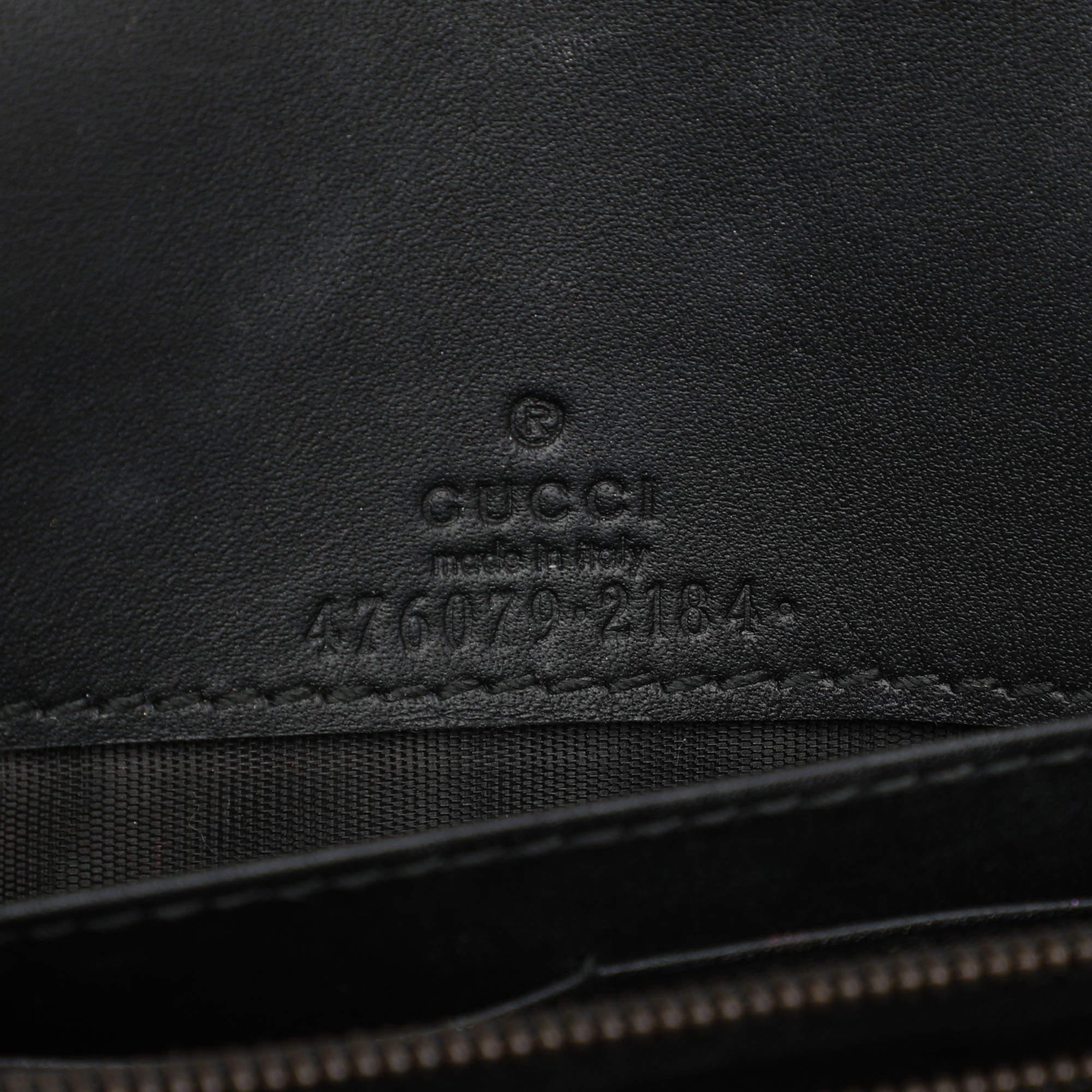 Gucci Black/White Leather Queen Margaret Wallet On Chain 5