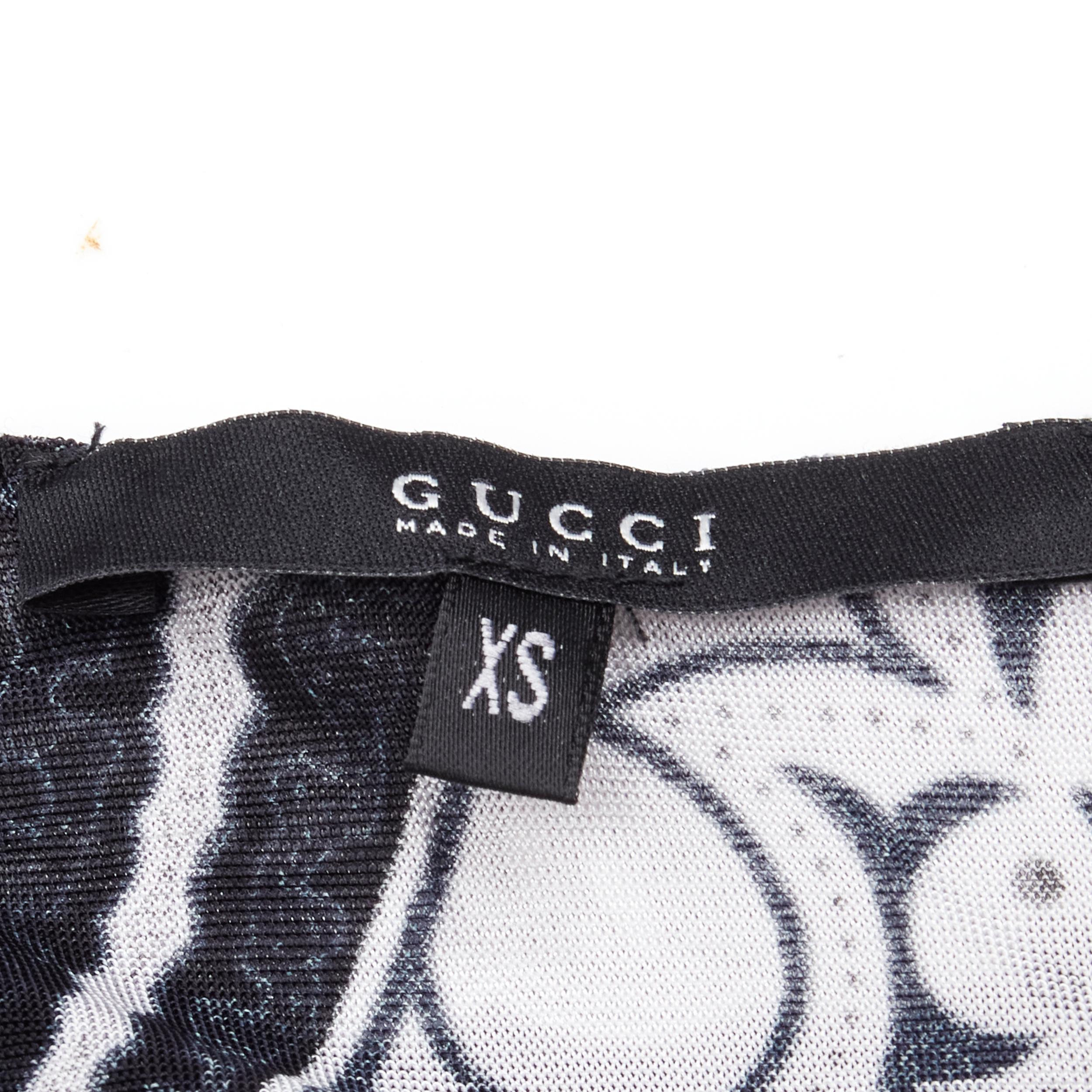 Gucci Chemisier à manches kimono imprimé paisley noir et blanc XS en vente 5