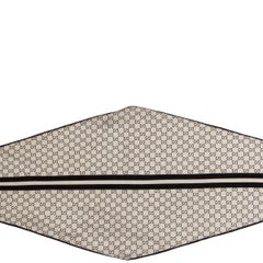 GUCCI black & white silk GG MONOGRAM Scarf