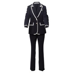 Gucci Black & White Straight-Leg Pant Suit