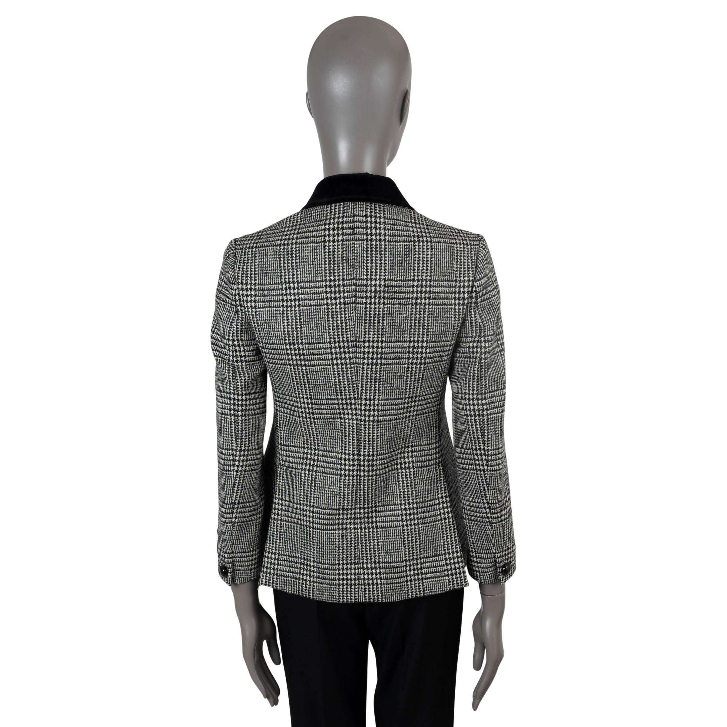 GUCCI Schwarz-Weißer Blazer aus Wolle PRINCE OF WALES in Schwarz & Weiß 38 XS im Zustand „Hervorragend“ im Angebot in Zürich, CH