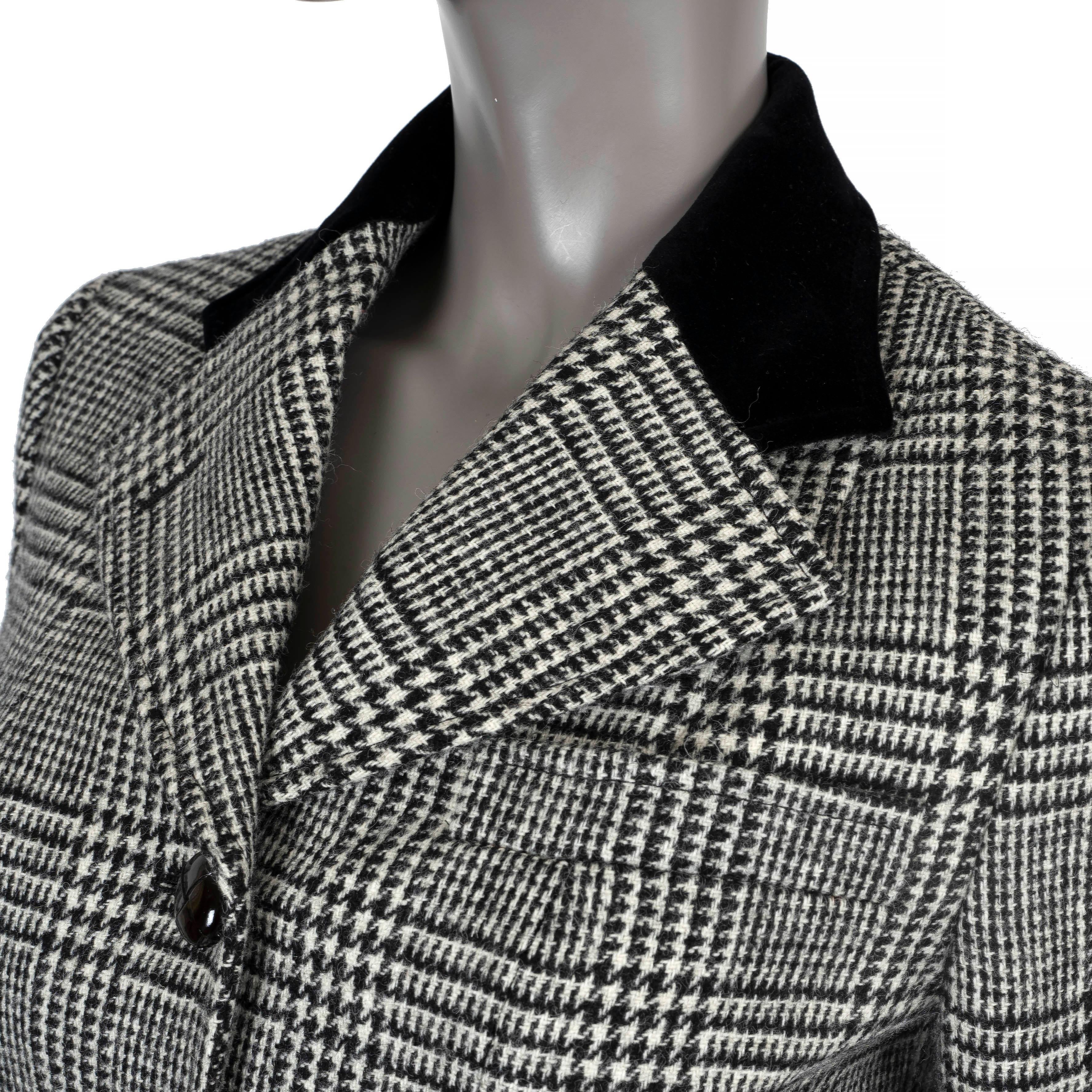 GUCCI Schwarz-Weißer Blazer aus Wolle PRINCE OF WALES in Schwarz & Weiß 38 XS im Angebot 1