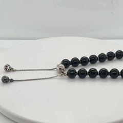 Gucci Black Wood Beaded Bracelet 925 Sterling Silver