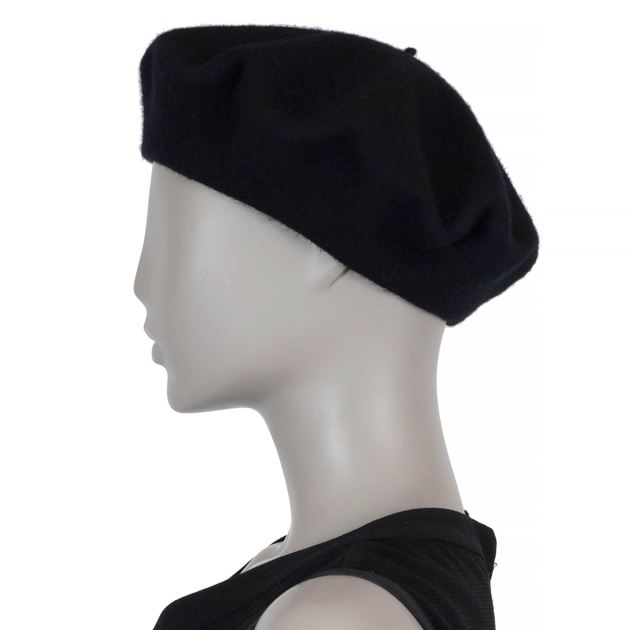 Nero Gucci cappello in lana nera 2023 FELT BERET 57 in vendita