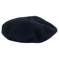 GUCCI black wool 2023 FELT BERET Hat 57