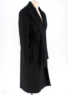 Gucci Black Wool Belted Wrap Coat 38