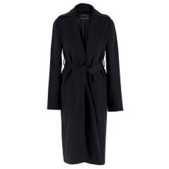 Gucci Black Wool Belted Wrap Coat 38