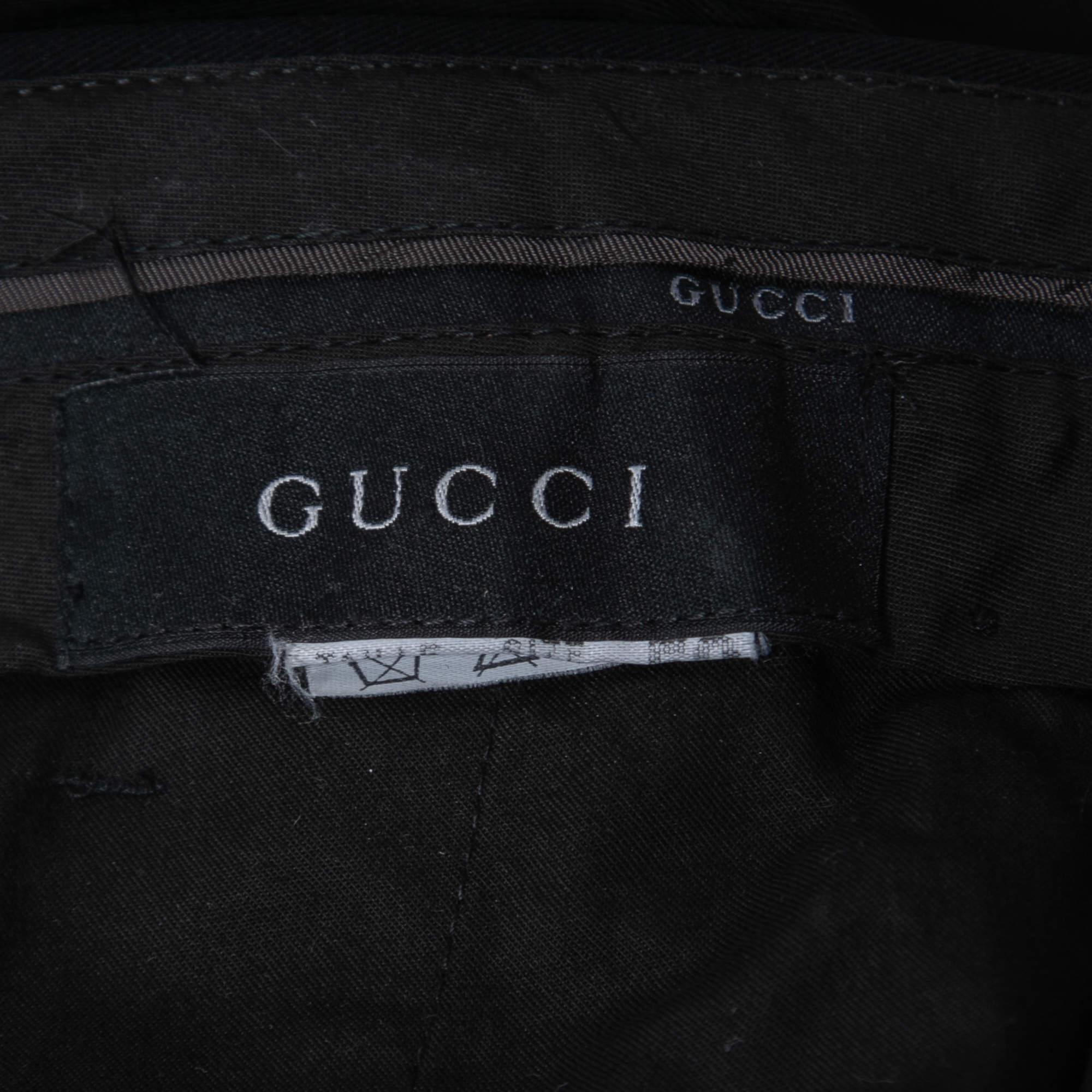 Men's Gucci Black Wool Buttoned Trousers XL For Sale