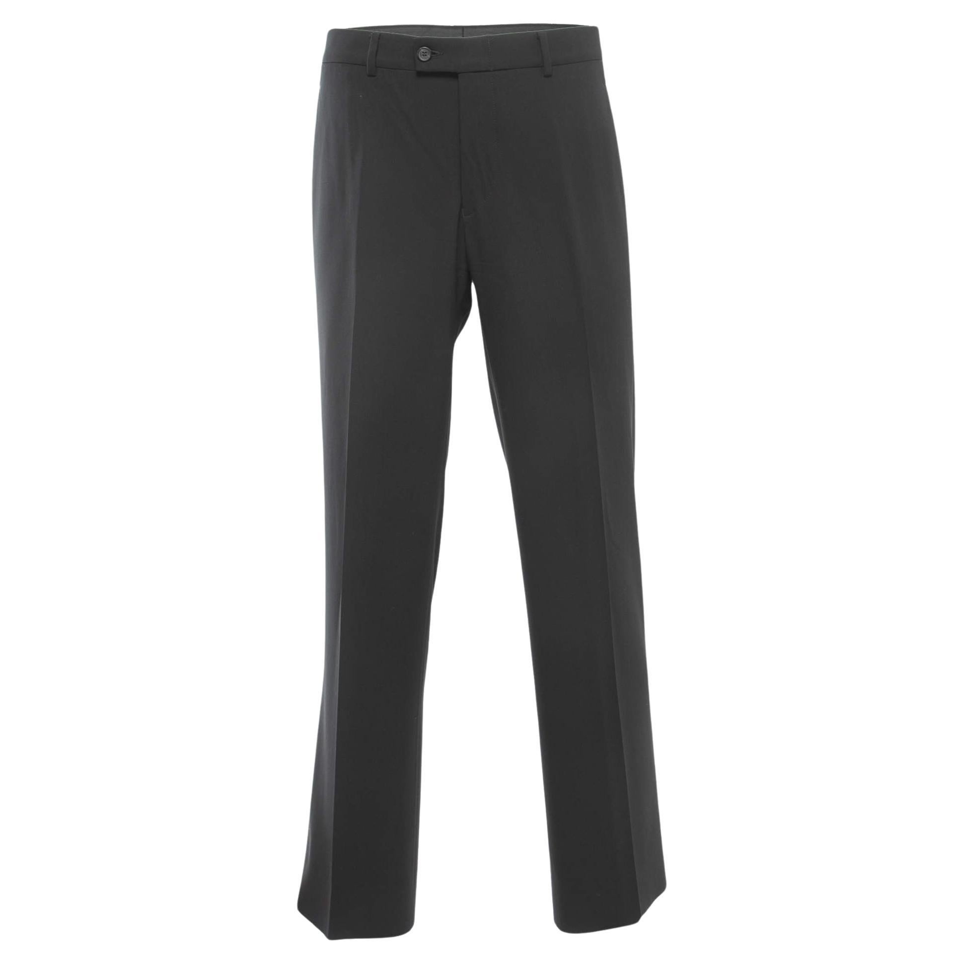 Gucci Black Wool Buttoned Trousers XL For Sale