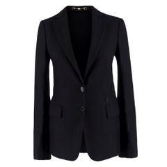 Gucci Black Wool 
Cashmere-blend Blazer IT42