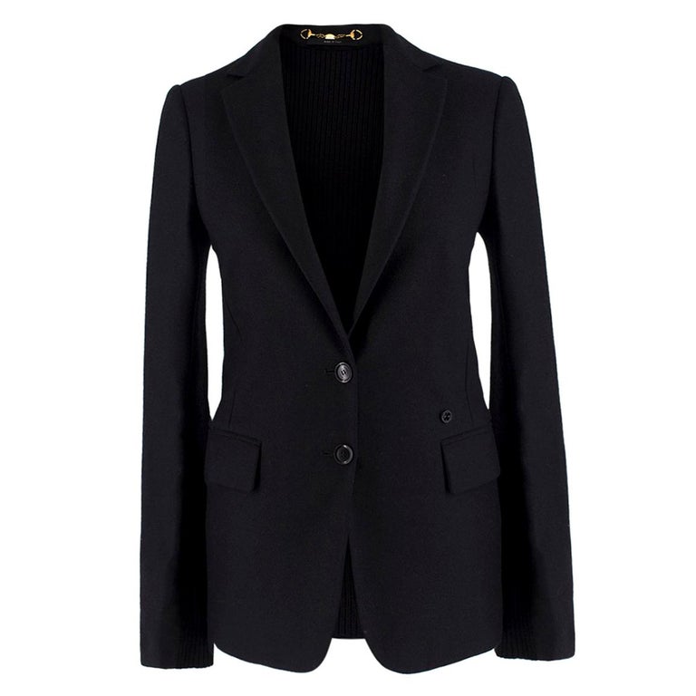 Gucci Black Wool and Cashmere-blend Blazer IT42 at 1stdibs
