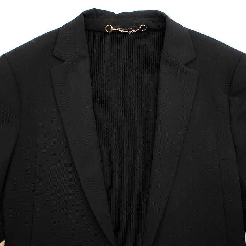 Women's Gucci Black Wool Insert Single Breasted Blazer - Size US 6 For Sale