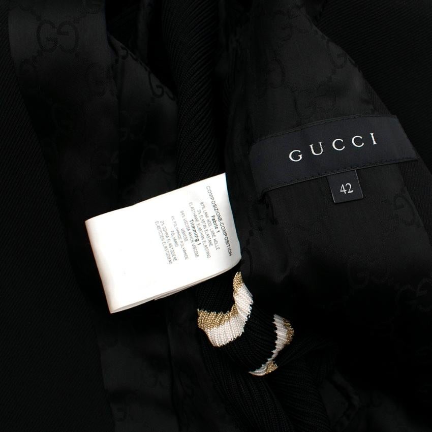 Gucci Black Wool Insert Single Breasted Blazer - Size US 6 For Sale 3