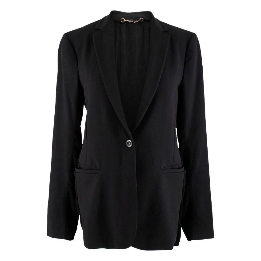 Gucci Black Wool Insert Single Breasted Blazer - Size US 6 For Sale