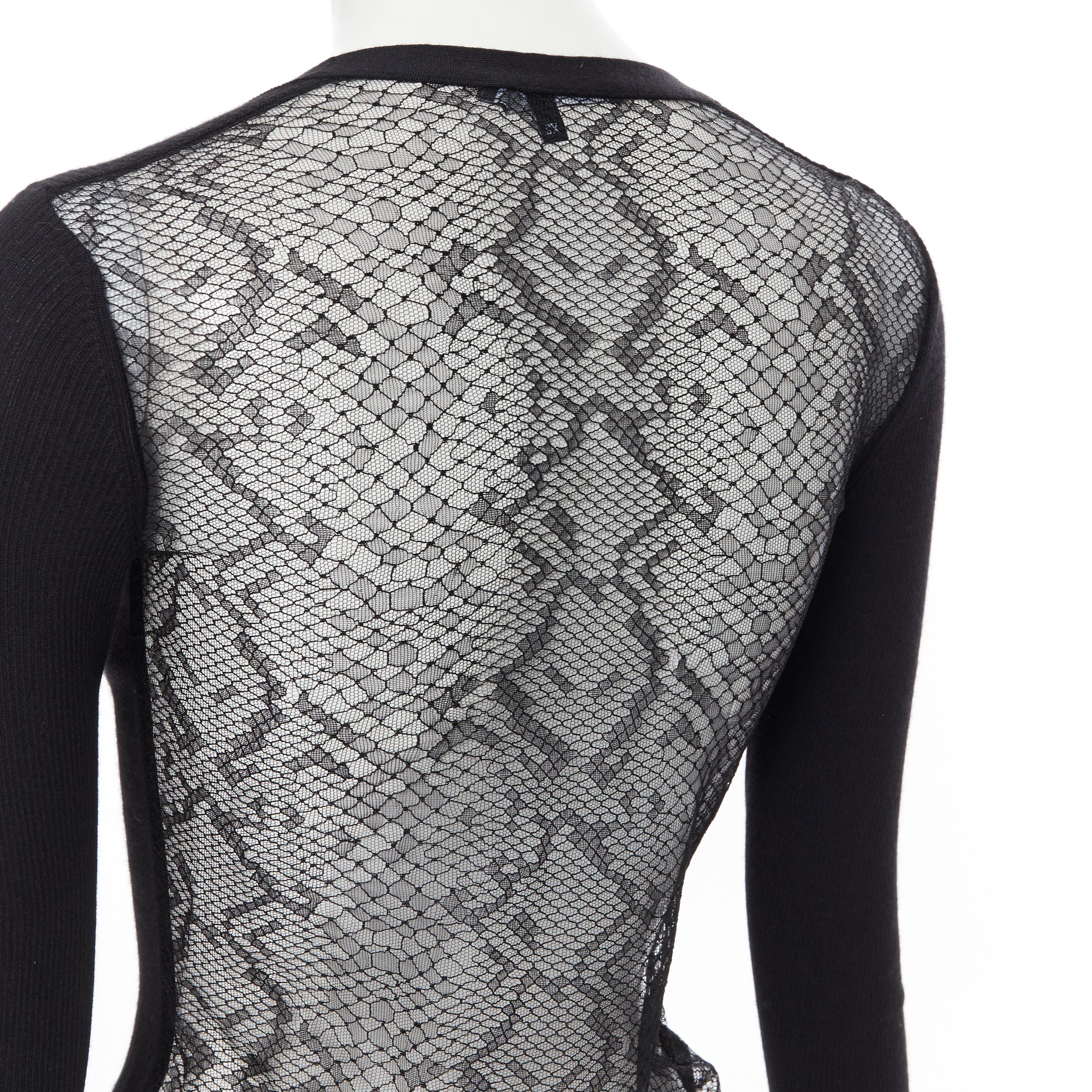 GUCCI black wool knit GG charm python lace back long sleeve cardigan sweater XS
Brand: Gucci
Model Name / Style: Lace back cardigan
Material: Wool, lace
Color: Black
Pattern: Solid
Closure: Button
Extra Detail: GG charm at front face. Python design