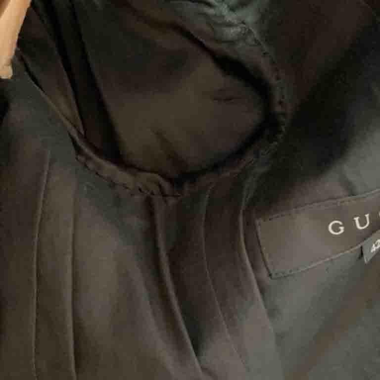 Gucci Black Wool Leather Tuxedo Smoking Jacket For Sale 7