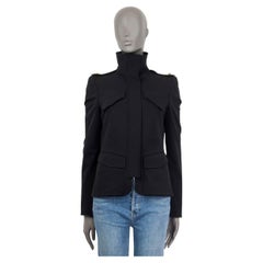 GUCCI MILITARY FOUR POCKET Jacke aus schwarzer Wolle 42 M