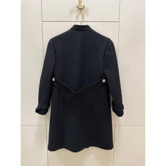 Gucci Black Wool Military-Inspired Coat IT 40 with Silver Buttons