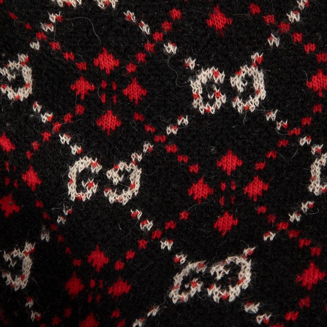 Women's Gucci Black Wool Monogram Cardigan Size XL